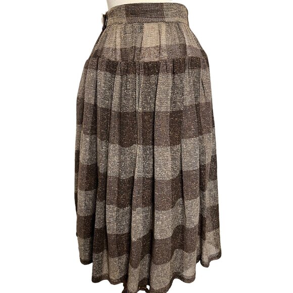 Carole Little for Saint Tropez West Midi Skirt SZ 6 Plaid Boho Chic Y2K - Picture 8 of 12